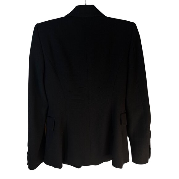 ZARA Small Jet Black Tuxedo Style Blazer Wool Blend Tailored Jacket One Button - Picture 4 of 15